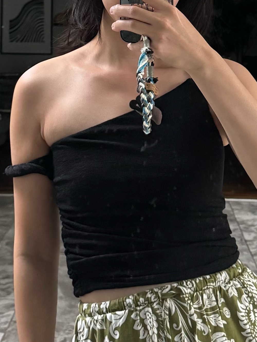 Princess Polly Black One-Shoulder Crop Top